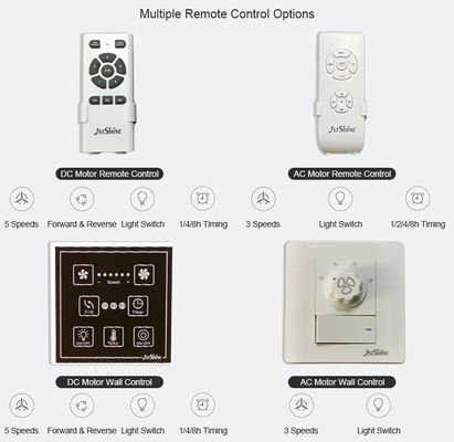 Dekoratif 35w 8 Vane 64 Inch Ceiling Fan / Dc Motor Ceiling Fan Dengan Cahaya Dan Remote