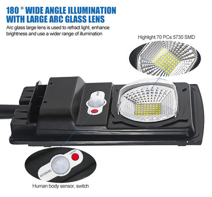6500K 12v Dc 100W LED Lampu Jalan Tenaga Surya 110lm/W Rumah Menggunakan
