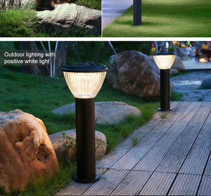 35/65/85 CM Stainless Steel LED Solar Garden Light 6500LM Dukungan Dimmer