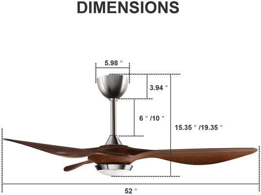 Luxury Modern Luminous 72w Ceiling Fan Led Light Body Lamp Saklar Motor Logam