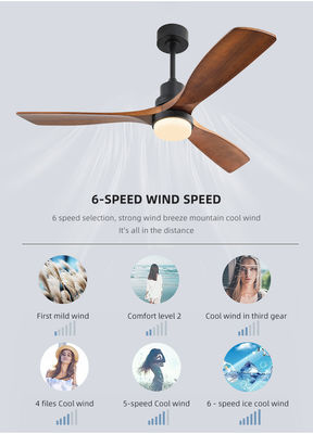 120V AC DC Kayu Ceiling Fan Lampu Remote Control Lampu Gantung Ruang Tamu