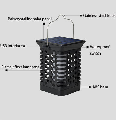 FCC modern 95lm / w ABS LED Solar Landscape Light Solar Flicker Stake Light
