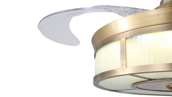 42 inci 3500K Remote Control Retractable Ceiling Fan Light 220Vac Invisible Blades