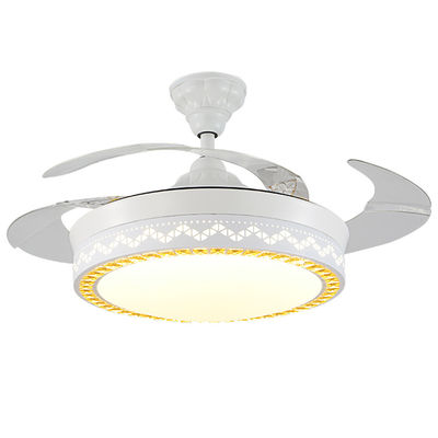 Kipas Langit-langit Lipat Putih 5250lm 70W Dekoratif Modern Dengan Cahaya Untuk Rumah