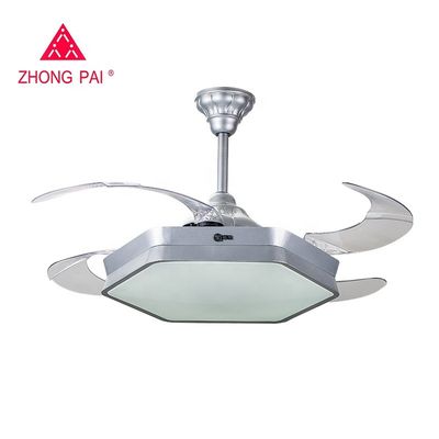 EMC Kecepatan Cepat 42 &quot;Lampu Kipas Langit-langit Dimmable Ditarik Dengan Bilah yang Dapat Dilipat