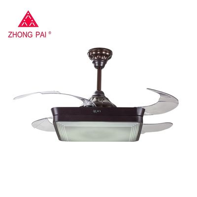 Brown 70 Watt Flush Mount Retractable Ceiling Fan Light Dengan Remote 5250lm