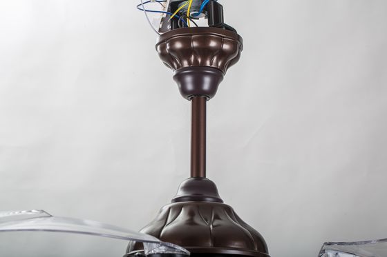 Brown 70 Watt Flush Mount Retractable Ceiling Fan Light Dengan Remote 5250lm