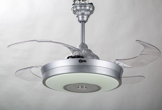 6000K 3600lm Lampu Kipas Langit-langit Mewah Kipas Langit-langit Perak Dilipat Dengan Pisau Pop Out