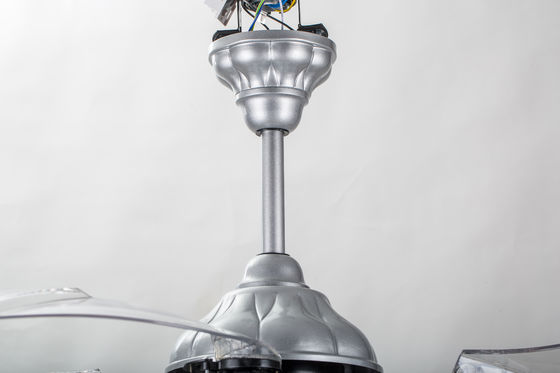 6000K 3600lm Lampu Kipas Langit-langit Mewah Kipas Langit-langit Perak Dilipat Dengan Pisau Pop Out