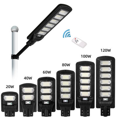 6000K 100W 200W 300W Lampu Jalan Tenaga Surya Lampu Luar Ruangan Ip65 Remote Control