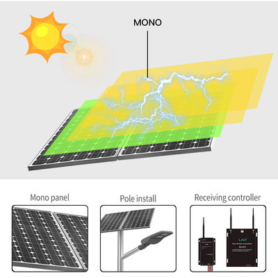 All In One 14000lm 30W 80W LED Solar Powered Street Light 18V pemasangan tiang