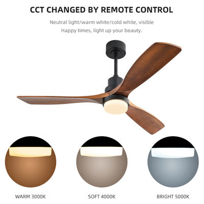 Dimmable AC/DC120V 65W Smart Ceiling Fan Dengan Cahaya Dan Jarak Jauh 3 Kecepatan