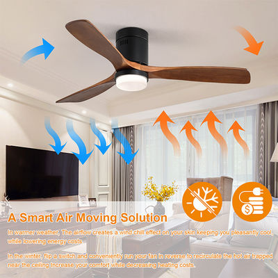 Gaya Industri 65 watt Bilah Kayu Kipas Langit-langit 90lm/w 120v lampu kipas langit-langit