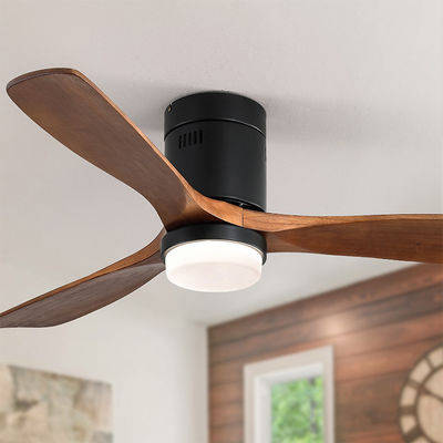 Gaya Industri 65 watt Bilah Kayu Kipas Langit-langit 90lm/w 120v lampu kipas langit-langit