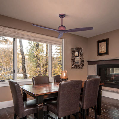 Dekoratif 110v 75w 52 Inch Flush Mount Ceiling Fan Dengan Cahaya Dan Remote