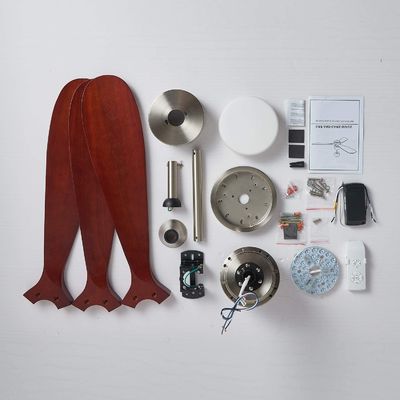 EMC Home Hotel 220v 1320MM Kayu Ceiling Fan Light Tiga kecepatan Disesuaikan