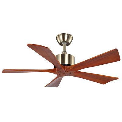RoHS Kayu Alami 75w Modern 5 Blade Ceiling Fan 42 Inch Ceiling Fan Light Electric