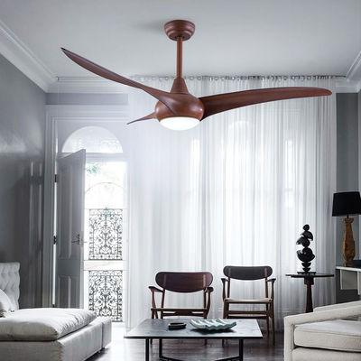 3 Rotary Vane DC220V LED 12W Kayu Ceiling Fan Light untuk Rumah Tangga Hotel