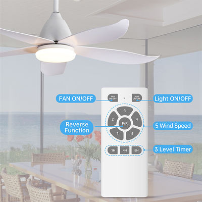 Besi Mewah 3000K 35W 5 ABS Blade Ceiling Fan Lamp Besar Gaya Alami