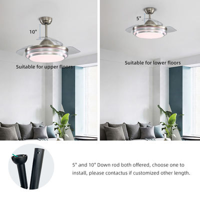 Super Bright 5000K 65W 42 Inch Flush Mount Ceiling Fan Dengan Cahaya yang dapat ditarik