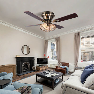100lm / w 120V 48 Inch Ceiling Fan Light Empat Blade Ceiling Fan Dengan Cahaya