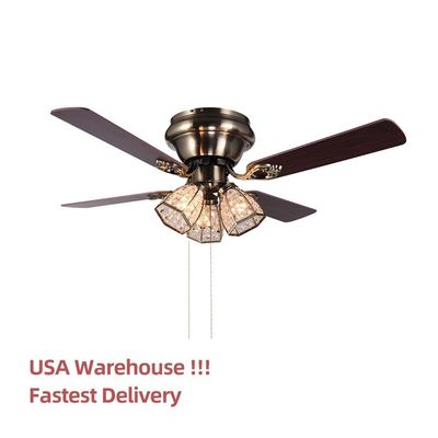 100lm / w 120V 48 Inch Ceiling Fan Light Empat Blade Ceiling Fan Dengan Cahaya