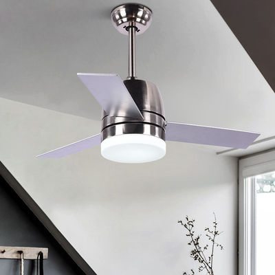 Nordic Style 65W 3000K Modern Brushed Nickel Ceiling Fan Dengan Cahaya 36 Inch