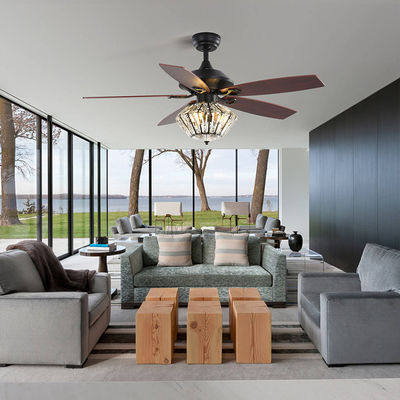 Industri 65W Low Profile Metal Blade Ceiling Fan dengan 120V AC DC Motor ringan
