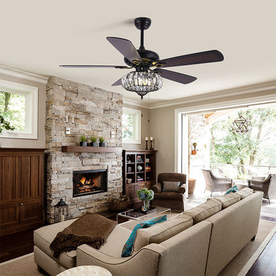 Pemasangan Permukaan 120V 65W Industrial Ceiling Fan Light / 52 Inch 5 Blade Ceiling Fan