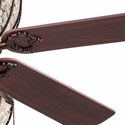 Luxury 6000LM 48 Inch 1220MM Chandelier Crystal Ceiling Fan Light Untuk Ruang Tamu