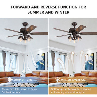 Lampu Kipas Angin Langit-langit Kristal 52 Inch