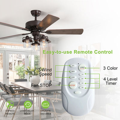 Lampu Kipas Angin Langit-langit Kristal 52 Inch