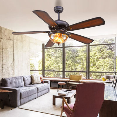Westing Houses 52cm 110AC Black Crystal Ceiling Fan Light 5 Blades 3 Lampshades