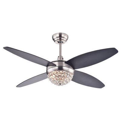 Tidak Ada Kebisingan 18w Antique Bronze Ceiling Fan Kaca Kap Lampu Ruang Makan Chandelier Fan