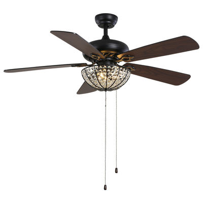 Hotel Villa Apartment Craft 4100K 1320mm Ceiling Fan Crystal Ceiling Fan Dengan Remote