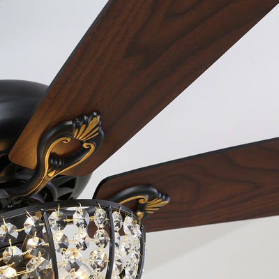 Hotel Villa Apartment Craft 4100K 1320mm Ceiling Fan Crystal Ceiling Fan Dengan Remote