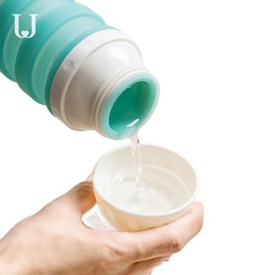 Silikon Luar Ruangan 570ml Produk Hewan Peliharaan Cangkir Minum Anjing Lipat