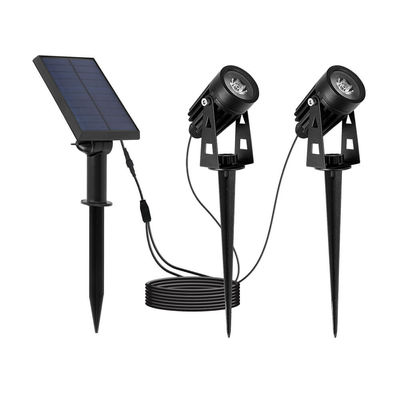 6000K 100-200LM Lampu Paku Taman Tenaga Surya / Lampu Sorot Lansekap Surya