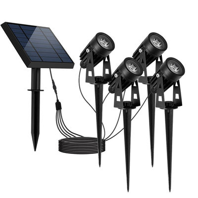 6000K 100-200LM Lampu Paku Taman Tenaga Surya / Lampu Sorot Lansekap Surya