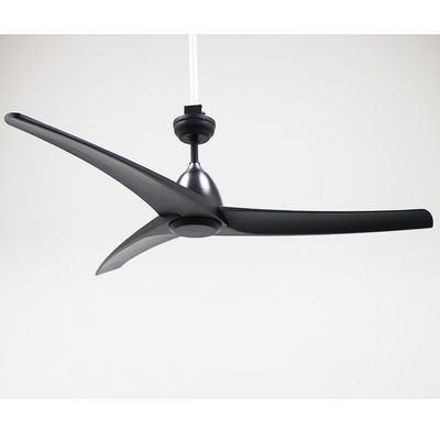 Kipas Langit-langit Kayu Solid Hitam/Nikel 60 Inch Remote Control Rumah/Bekas Komersial