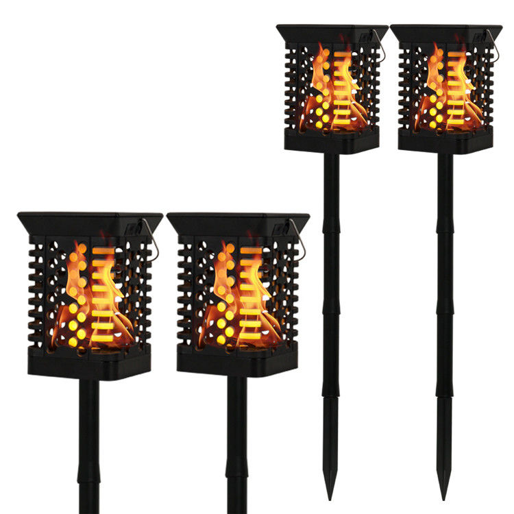 Hangat Putih IP65 75 LED Solar Garden Light 100lm / w Solar Flame Flickering Lamp Torch