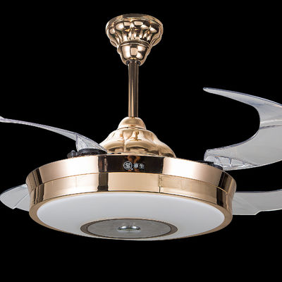 Bladeless 5250lm 70W 42 Inch Retractable Ceiling Fan Light Dengan Remote Control