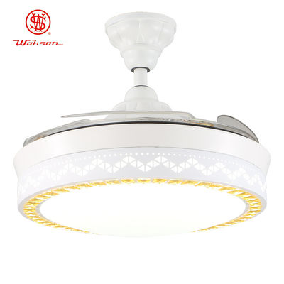 Kipas Langit-langit Lipat Putih 5250lm 70W Dekoratif Modern Dengan Cahaya Untuk Rumah